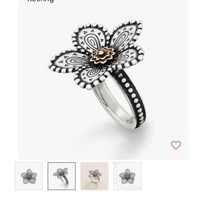 NWOT James Avery Beaded Festive Flower Silver/Gold Ring size 7